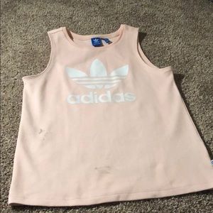 Adidas light pink tank top jersey texture